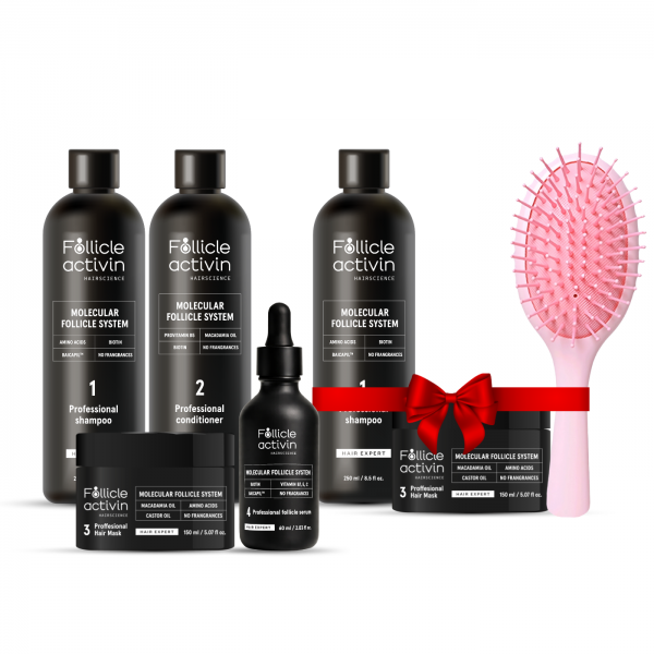 Pilnas Follicle Activin kursas: regeneruoja plaukų augimą ir apimtį + ANTRAS RINKINYS DOVANŲ Pilnas Follicle Activin kursas: regeneruoja plaukų augimą ir apimtį + ANTRAS RINKINYS DOVANŲ