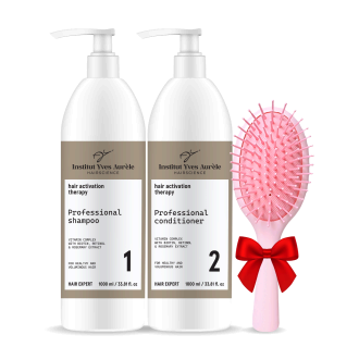PLAUKŲ AUGIMO ATSTATYMO IR TANKINIMO TERAPIJA MINI (2X1000g) + DOVANA (Plaukų šepetys)